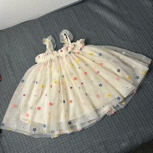 Floral Embroidered Tulle Dress